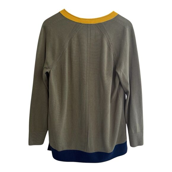 Talbots Sagebrush Olive Gold Tipped Girlfriend Cardigan Sweater Size Large - Picture 3 of 14